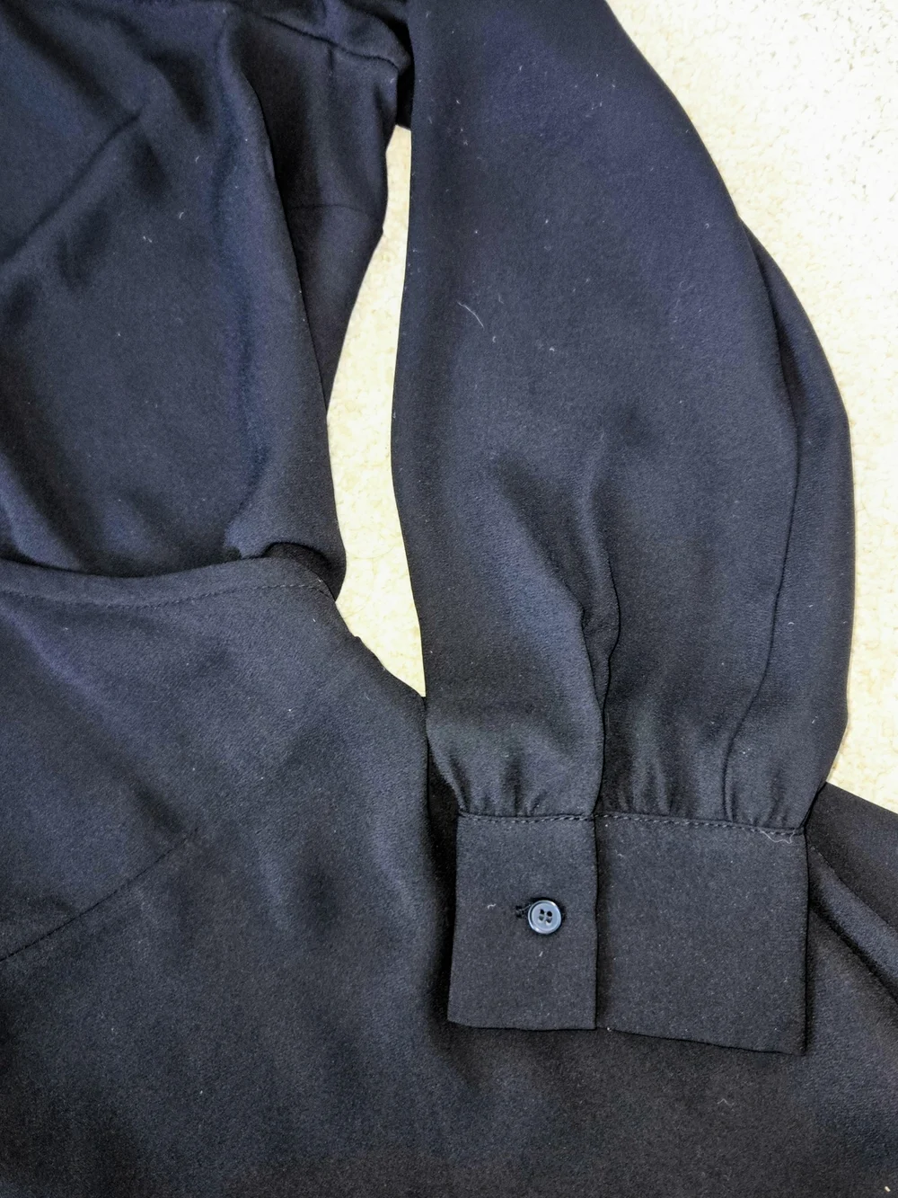 Leith- Black Women's Flowy Wrap Top, Open Shoulder Size S - Picture 3 of 7